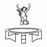 Jumping On Trampoline Coloring Pages Sketch Page sketch template