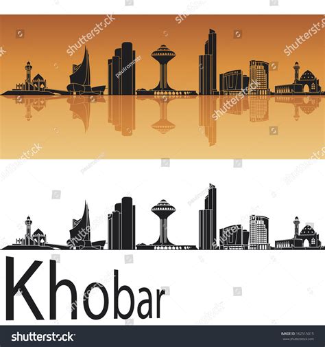 Khobar Skyline Orange Background Stock Illustration 162515015 ...