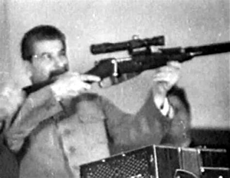 Joseph Stalin aiming his Mosin Nagant sniper rifle | Flickr