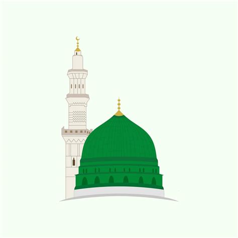 Masjid Nabawi at Medina Saudi Arabia Vector Illustration Icon 5947960 ...