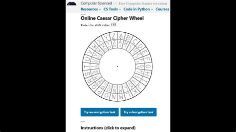 Online Caesar Cipher Wheel | Computer Scienced