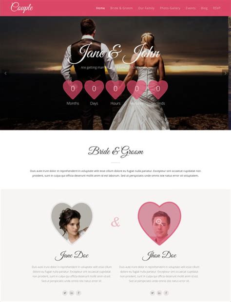 37 Free Wedding Website Themes & Templates | Free & Premium Templates