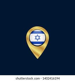 Gold Map Pin Israel Circle Flag Stock Vector (Royalty Free) 1402416209 | Shutterstock