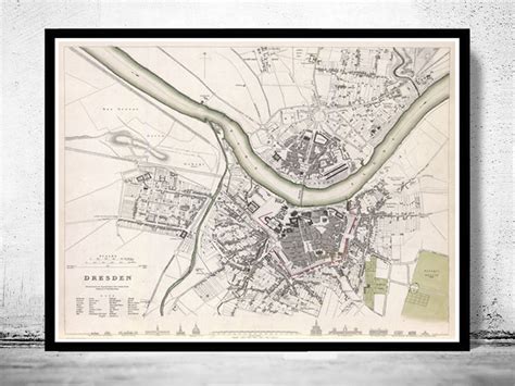 Old Map of Dresden Germany 1833 Vintage Map of Dresden - VINTAGE MAPS ...