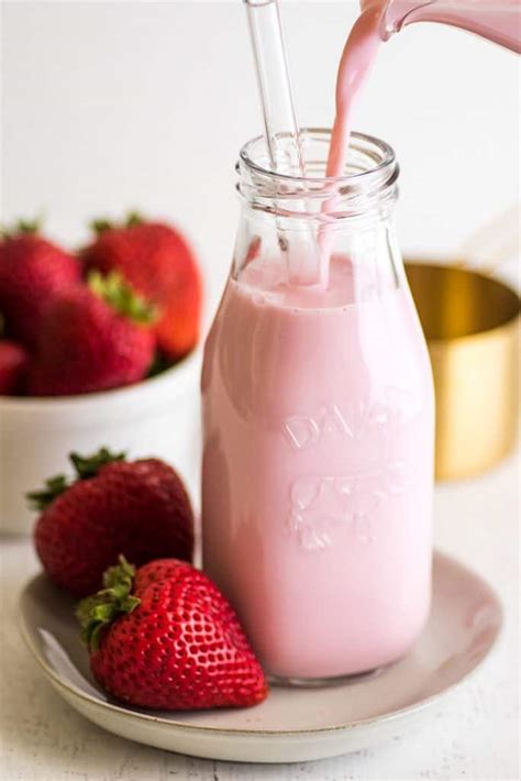 Easy Homemade Strawberry Milk for One or Two - Baking Mischief