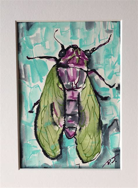 Cicada With Green Wings | Etsy | Colorful artwork, Colorful paintings ...