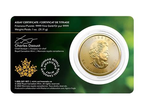 Buy the 2022 Canada 1 Oz Gold Maple Leaf | Meliadine Mine (In Assay ...