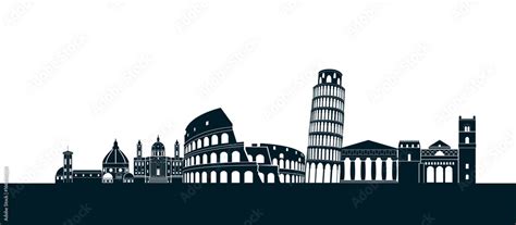 italy silhouette Rome Stock Vector | Adobe Stock