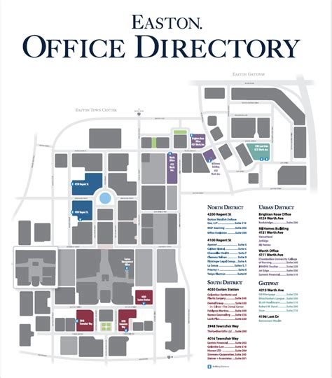 Easton Town Center Map | Easton Directory