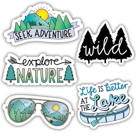 Big Moods Nature and Outdoor Sticker Pack 5pc | Outdoor stickers ...