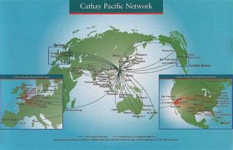 Cathay Pacific route map 2005