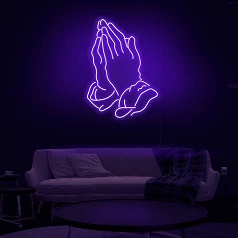 'Praying Hands' Neon Sign
