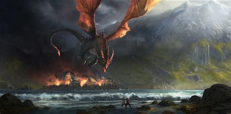 Smaug destroys Esgaroth by Gaius31duke on DeviantArt