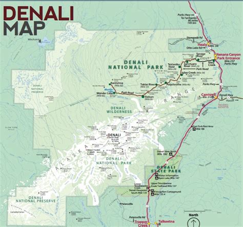 Denali National Park Map | Map Of The World