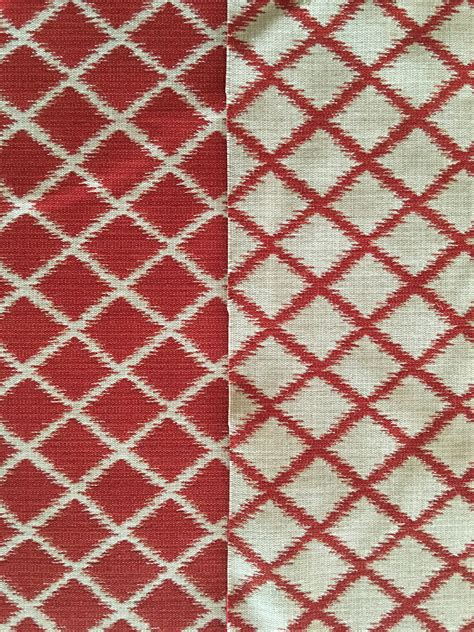 4 yard roll of reversible red and white criss cross pattern | Deep Discount Fabrics