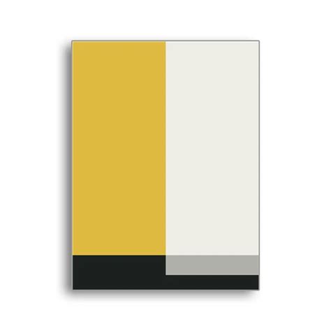 Nordic Modern Abstract Geometric Rectangle Yellow Black White Patterns Wall Art Poster And Print ...