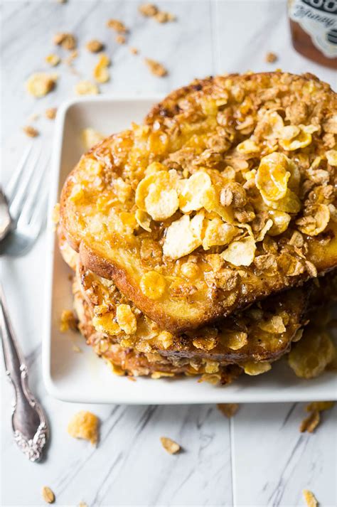 Crunchy Cereal Crusted French Toast - Kitschen Cat