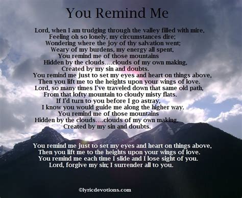 Lyric Devotions: You Remind Me, Psalm 94:18