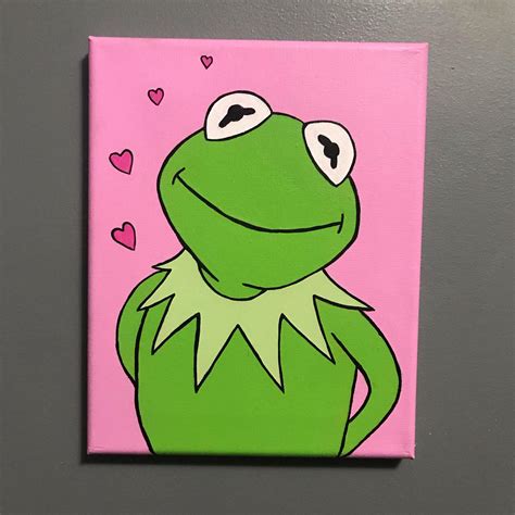 Kermit the Frog Acrylic Canvas Painting | Etsy