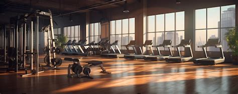 Premium AI Image | Empty gym with equipment