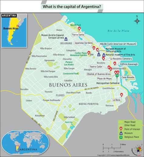 Map of Buenos Aires, the capital city of Argentina - Answers