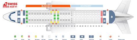 Seat map Airbus A320-200 Swiss Airlines. Best seats in plane