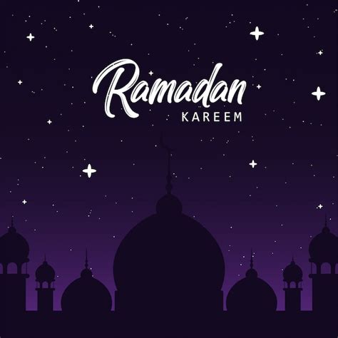 Premium Vector | Ramadan background design in the night