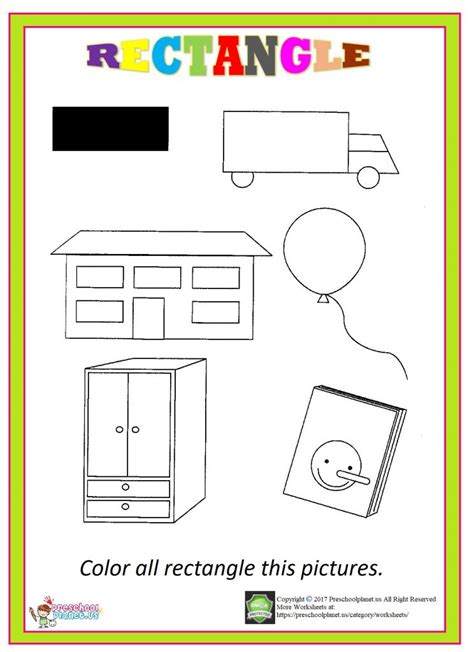 Rectangle Worksheet For Kids – Preschoolplanet