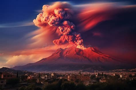 Overview of the Etna Volcano during the Eruption Stock Photo - Image of ...