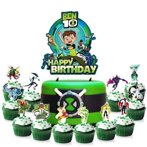 25 Decorations for Ben 10 Cake Topper Cupcake Toppers Set Birthday ...