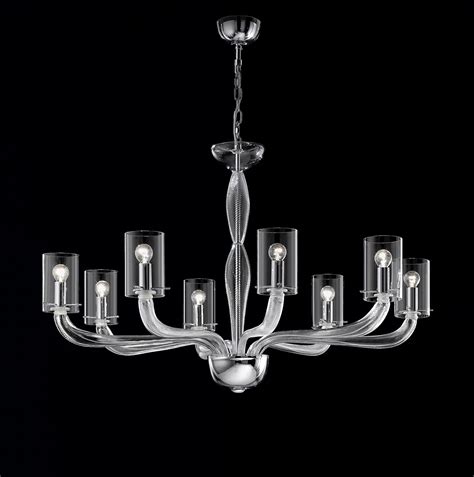 Clear Glass Modern Contemporary Murano Chandelier DM0GLAC0K08 - MURANO IMPORTS™
