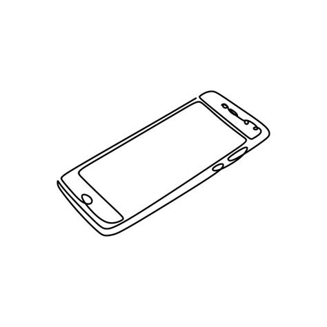 One Line Drawing Vector Hd PNG Images, One Line Drawing Of Smartphone Vector Illustration ...