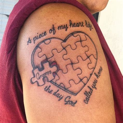 #Tattoos,puzzle tattoo Rip Tattoos For Mom, In Loving Memory Tattoos, Brother Tattoos, Tattoos ...