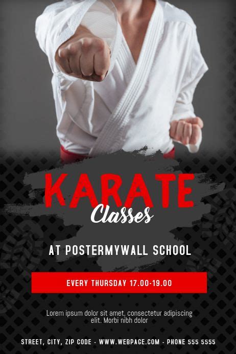 Karate Martial Arts Classes Flyer Template | Karate classes, Karate ...