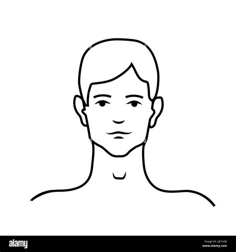Simple black outline icon of men face, portrait icon on white Stock Vector Image & Art - Alamy