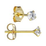 14kt Yellow Gold .06 ct Cubic Zirconia Round Earrings – BodyCandy
