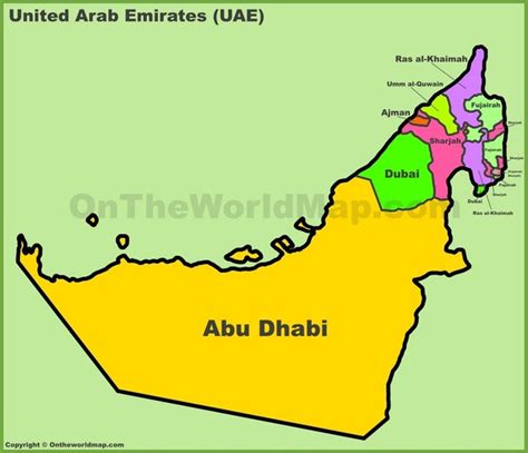 Administrative divisions map of UAE | United arab emirates, Emirates, United arab