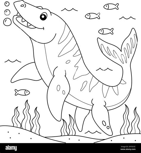 Mosasaurus Coloring Page for Kids Stock Vector Image & Art - Alamy