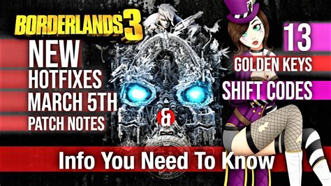 New Borderlands 3 Shift Codes Golden Keys HotFixes March 5th Gaming ...