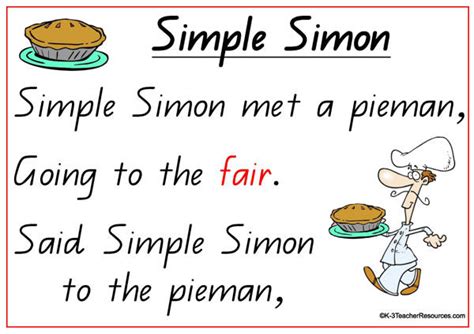 Simple Simon Nursery Rhyme