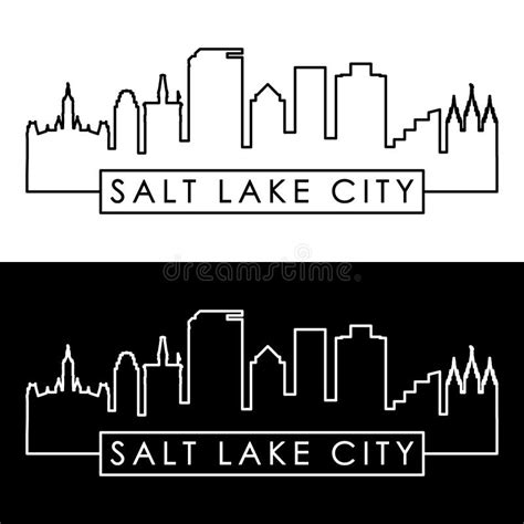 Salt Lake City Skyline, Monochrome Silhouette. Stock Vector ...