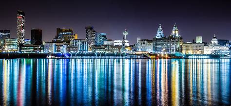 "Liverpool Skyline At Night" by Paul Madden | Redbubble