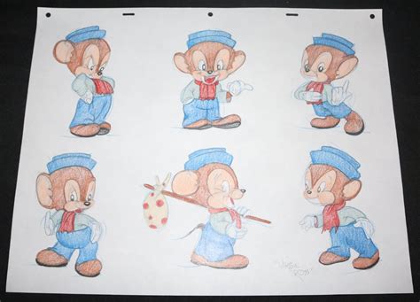 Sniffles the Mouse Looney Tunes Color Art Model Sheet Character Design ...