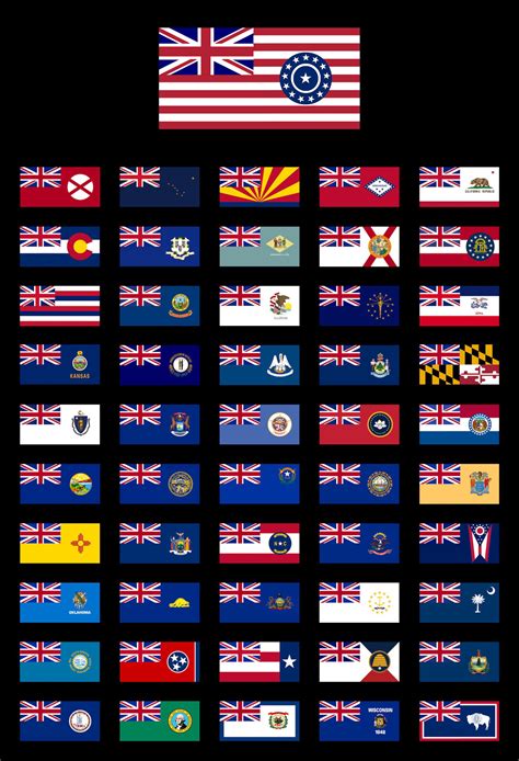 Every US State Flag in the Style of The British Colonial Ensign (A-Z ...