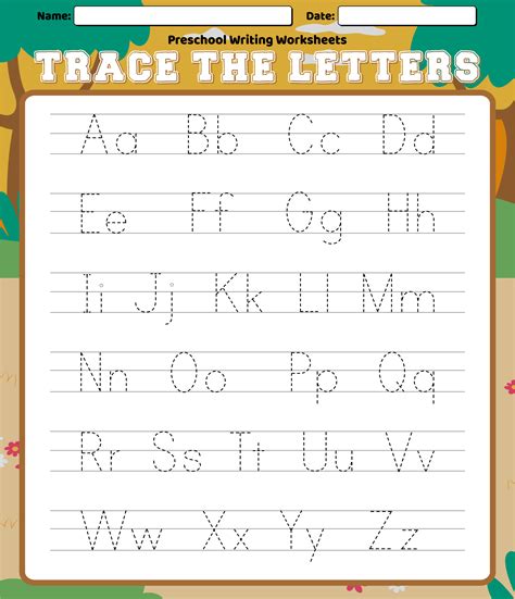 Practice Writing Letters Kindergarten