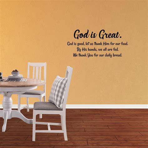 God Is Great God Is Good Vinyl Wall Decal Quote Kitchen Dining Room Decor XJ438 - Walmart.com