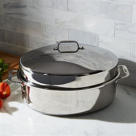 All-Clad ® Oval Roasting Pan with Lid | Crate and Barrel