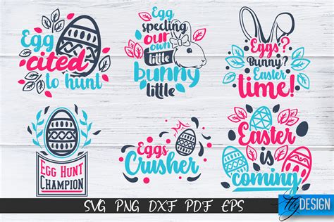 Happy Easter SVG Bundle | Cute Easter Quote SVG | Bunny SVG By Fly Design | TheHungryJPEG