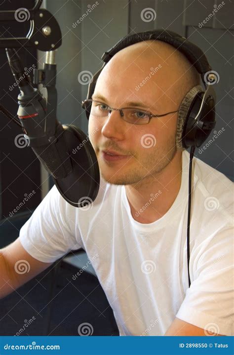 Announcer at radiostation stock photo. Image of loudspeaker - 2898550