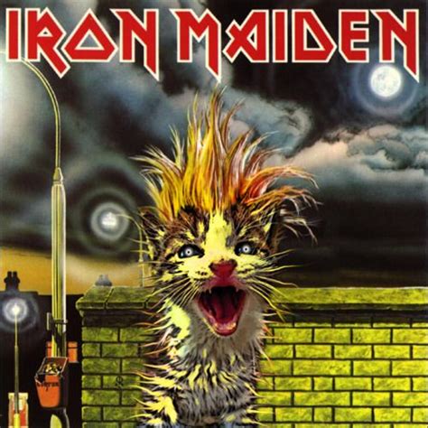 Iron maiden...with kitten | Iron maiden eddie, Classic album covers, Iron maiden